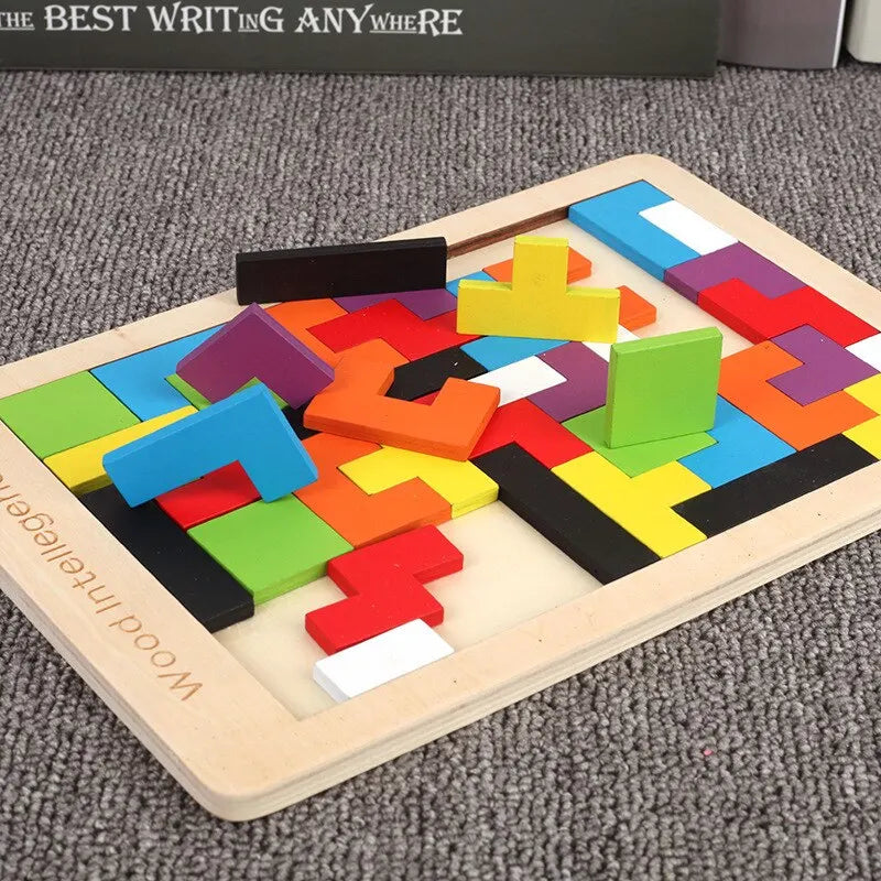 tangram coloré rectangulaire