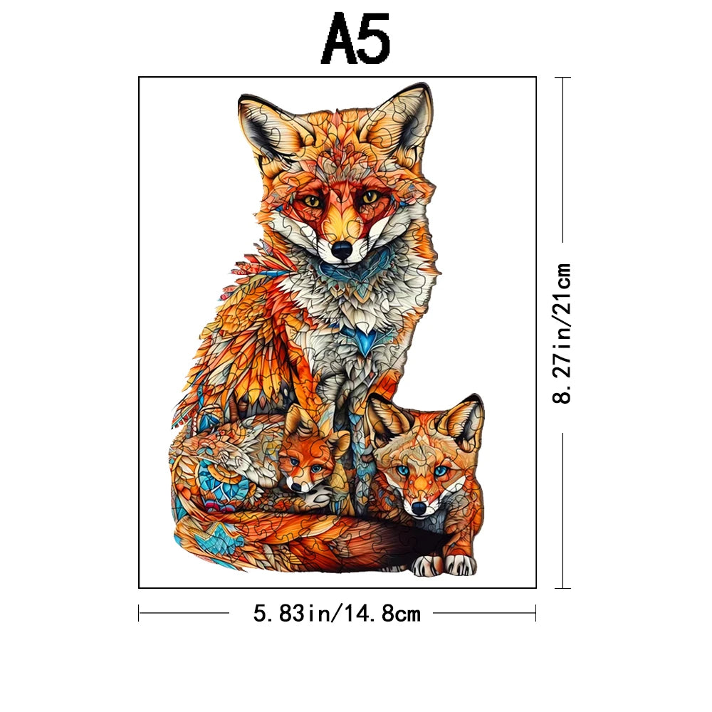 Renards aux pièces en formes d'animaux