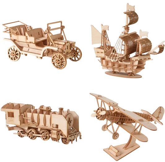 Puzzles 3d de diverses transports à assembler