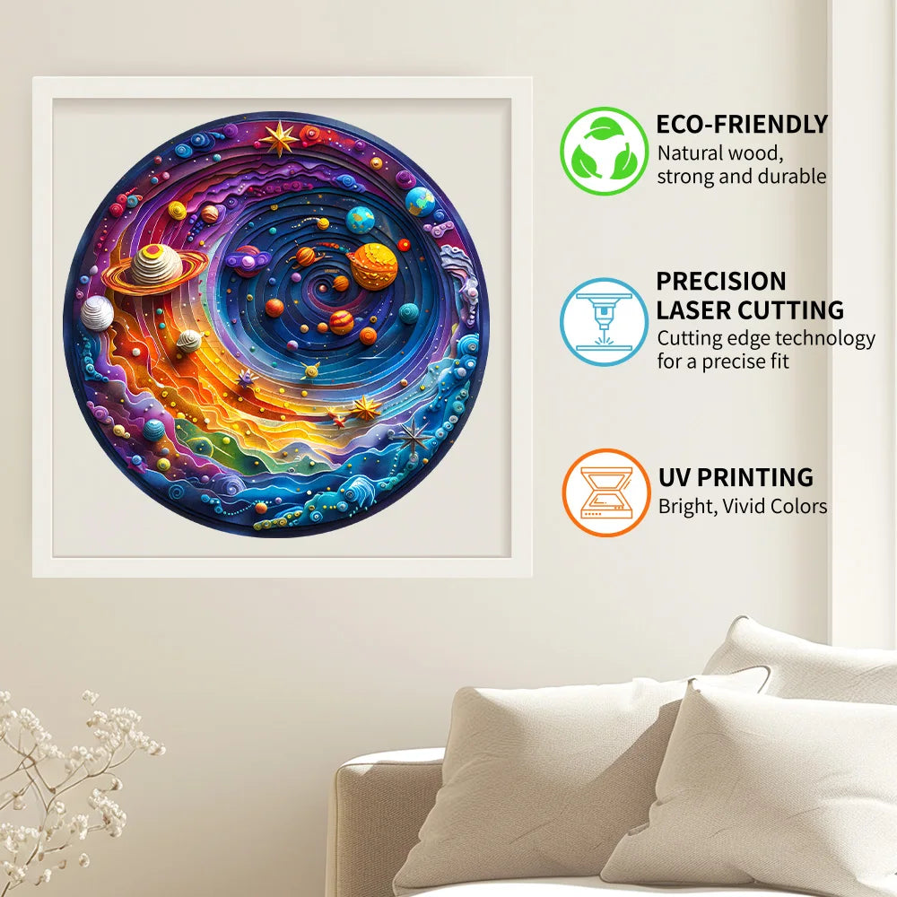 Puzzle rond de l'espace