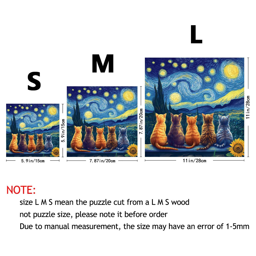 Chats sous la nuit étoilée