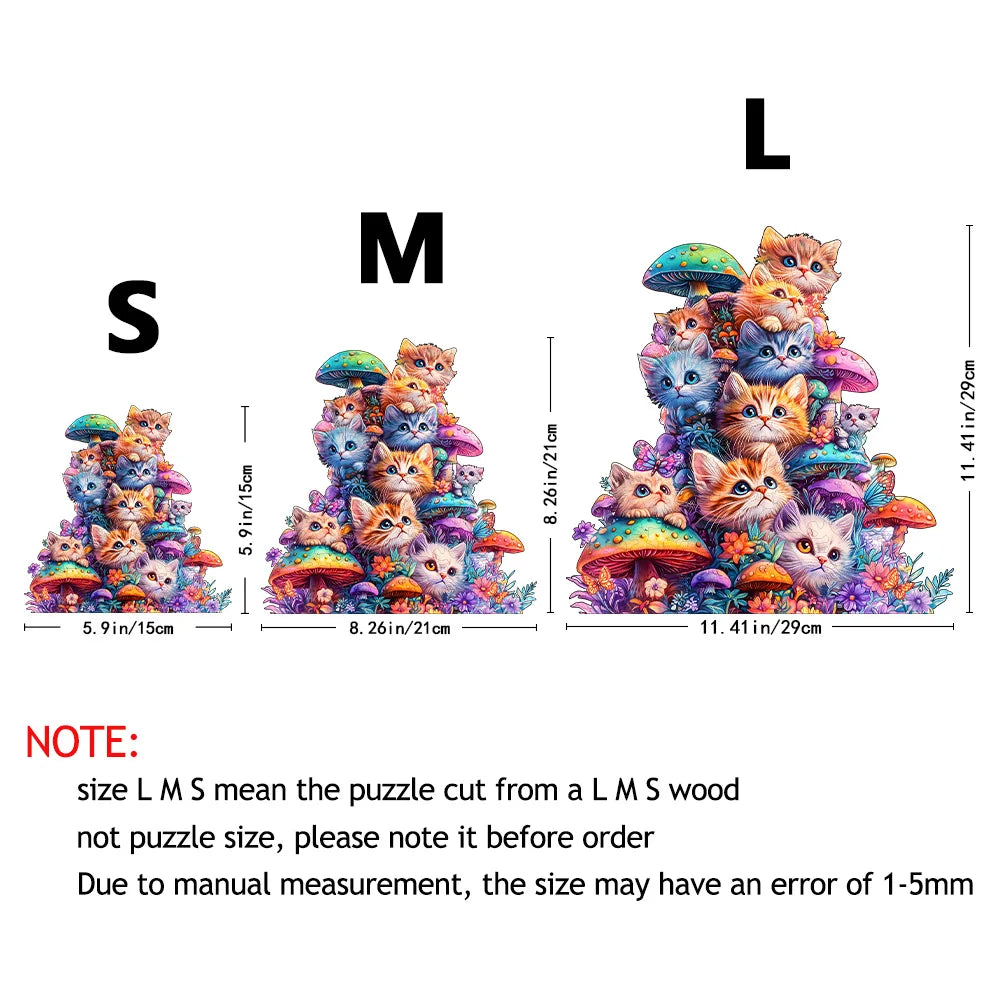 Chats mignons sur des champignons
