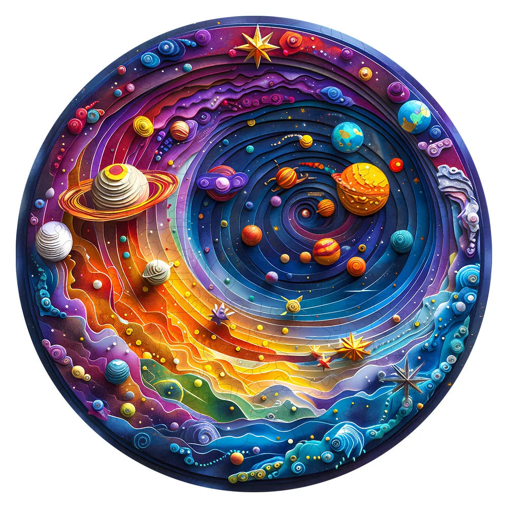 Puzzle rond de l'espace