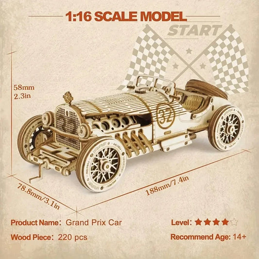 Voiture 3d en bois