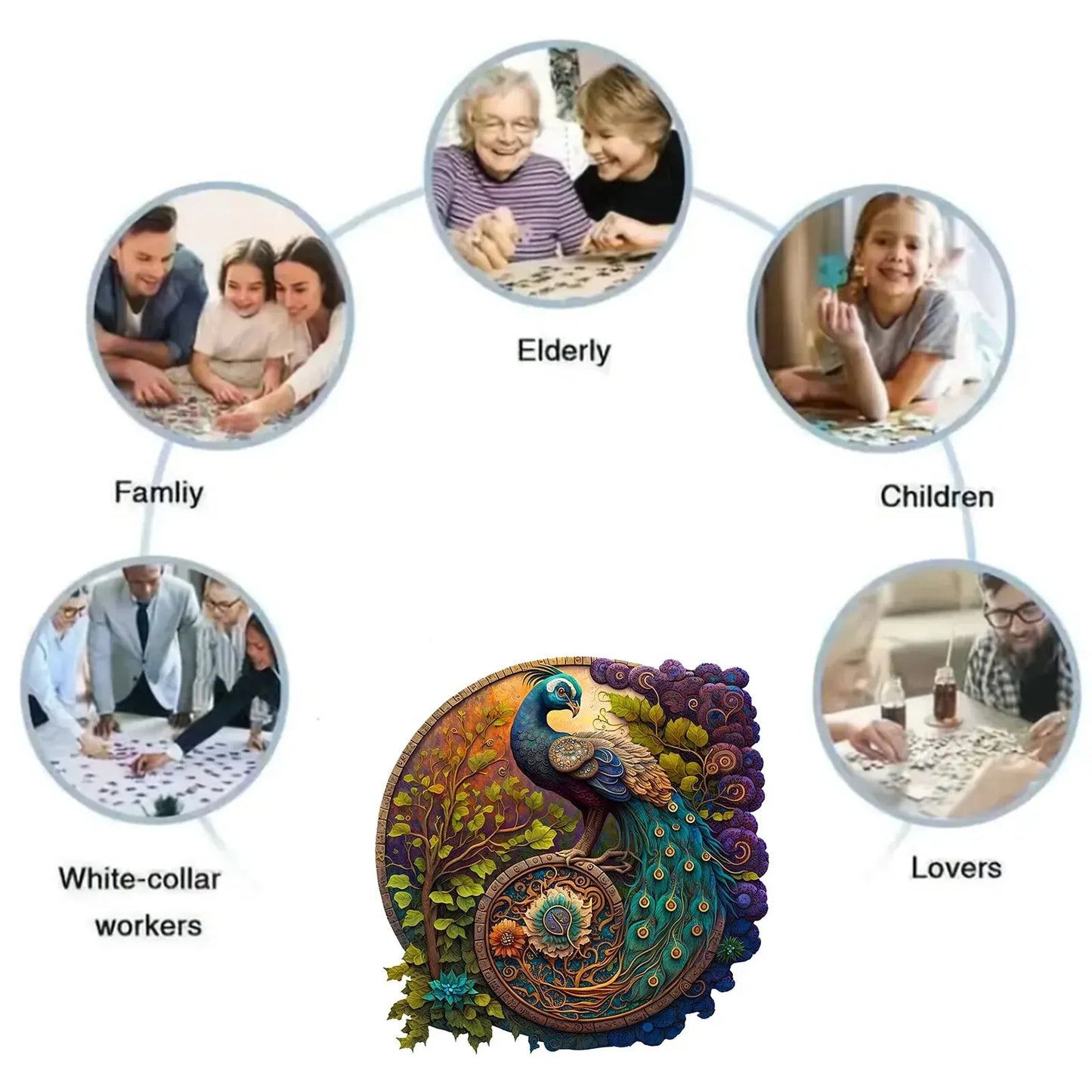 Paon rond dans la forêt