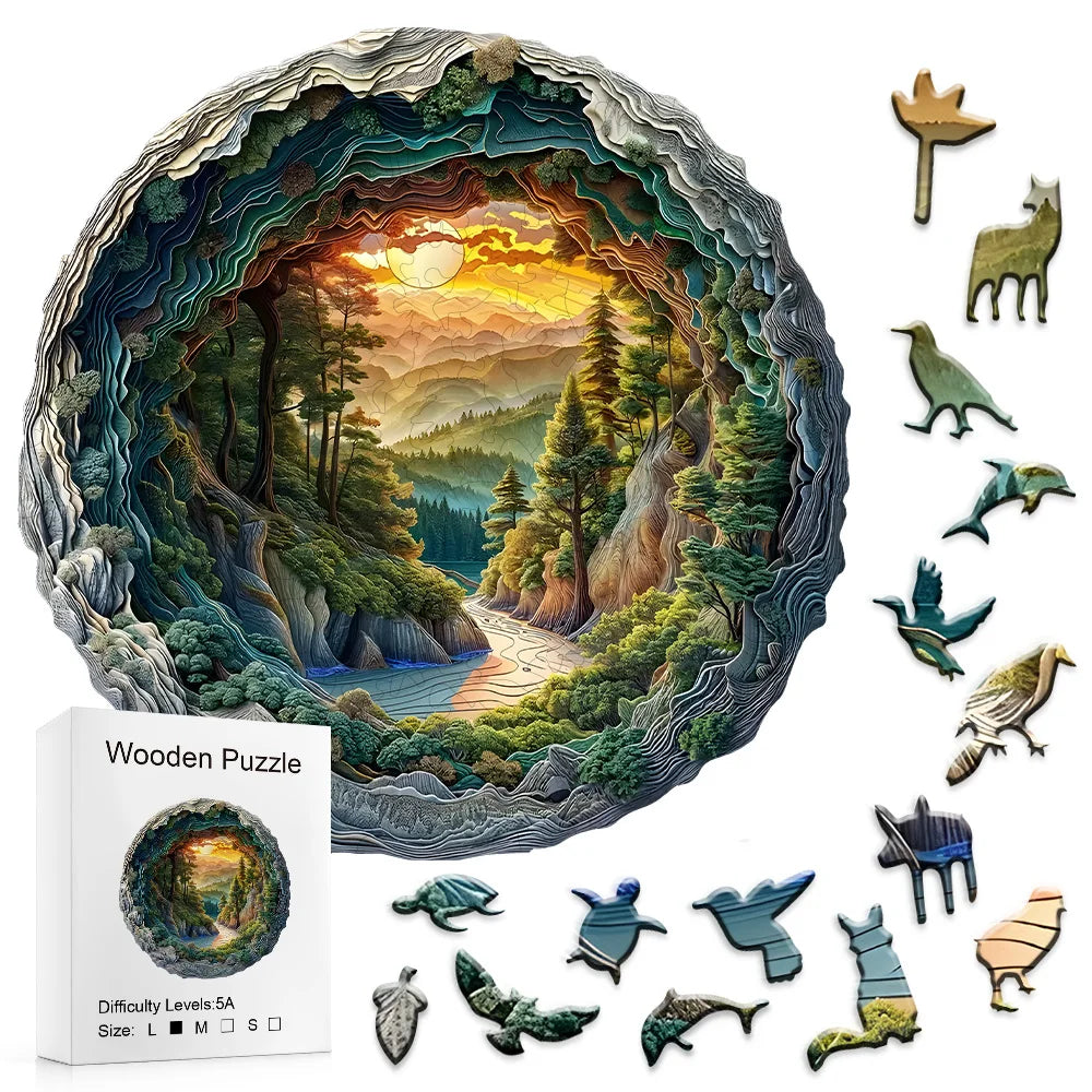Grotte de forêt aux pièces en forme d'animal