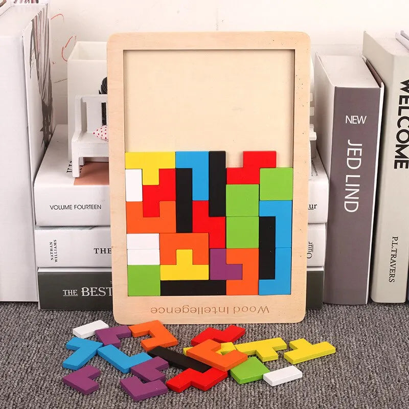 tangram coloré rectangulaire