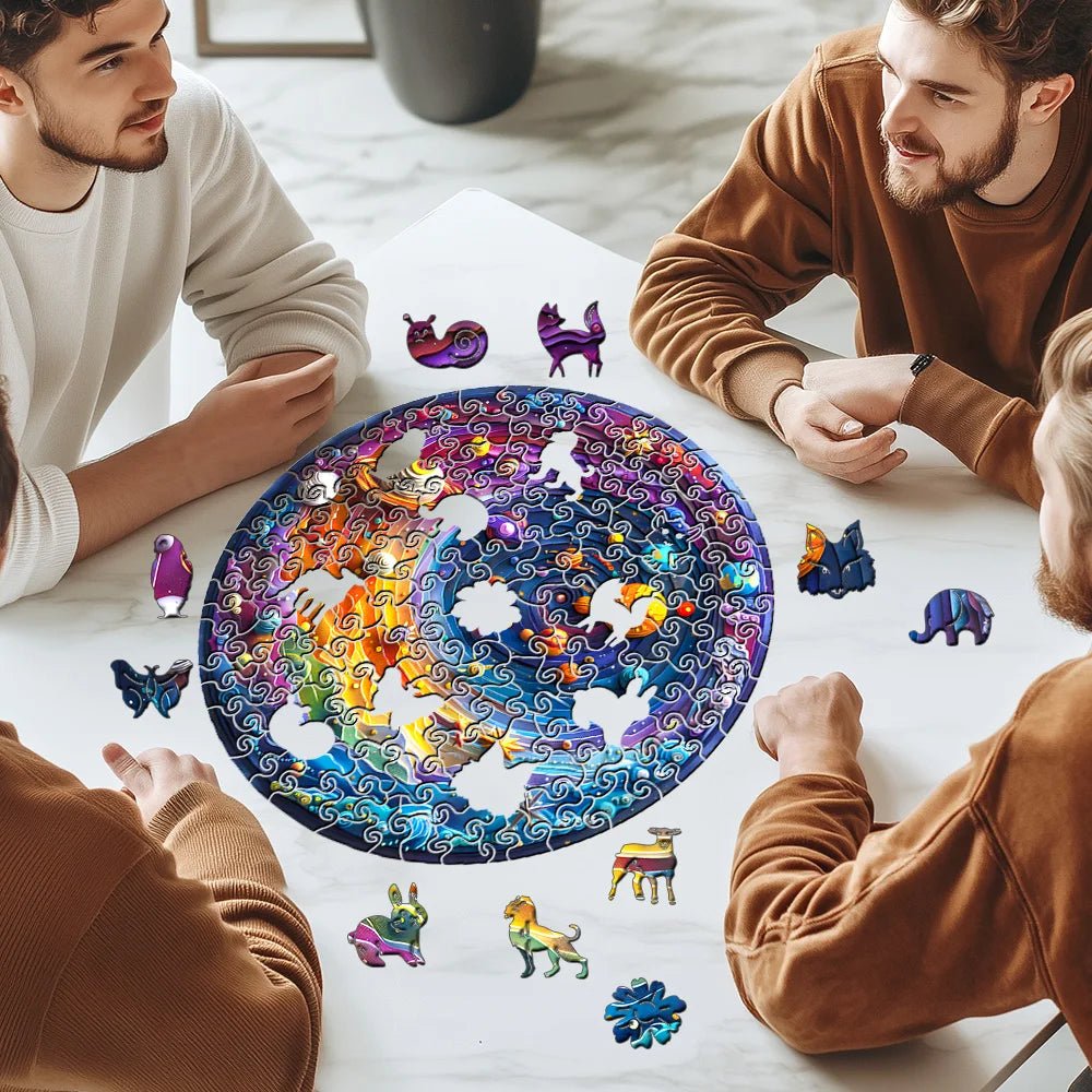 Puzzle rond de l'espace