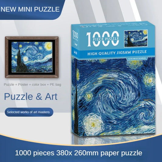 Puzzle 1000 pièces la nuit étoilée Van Ghog