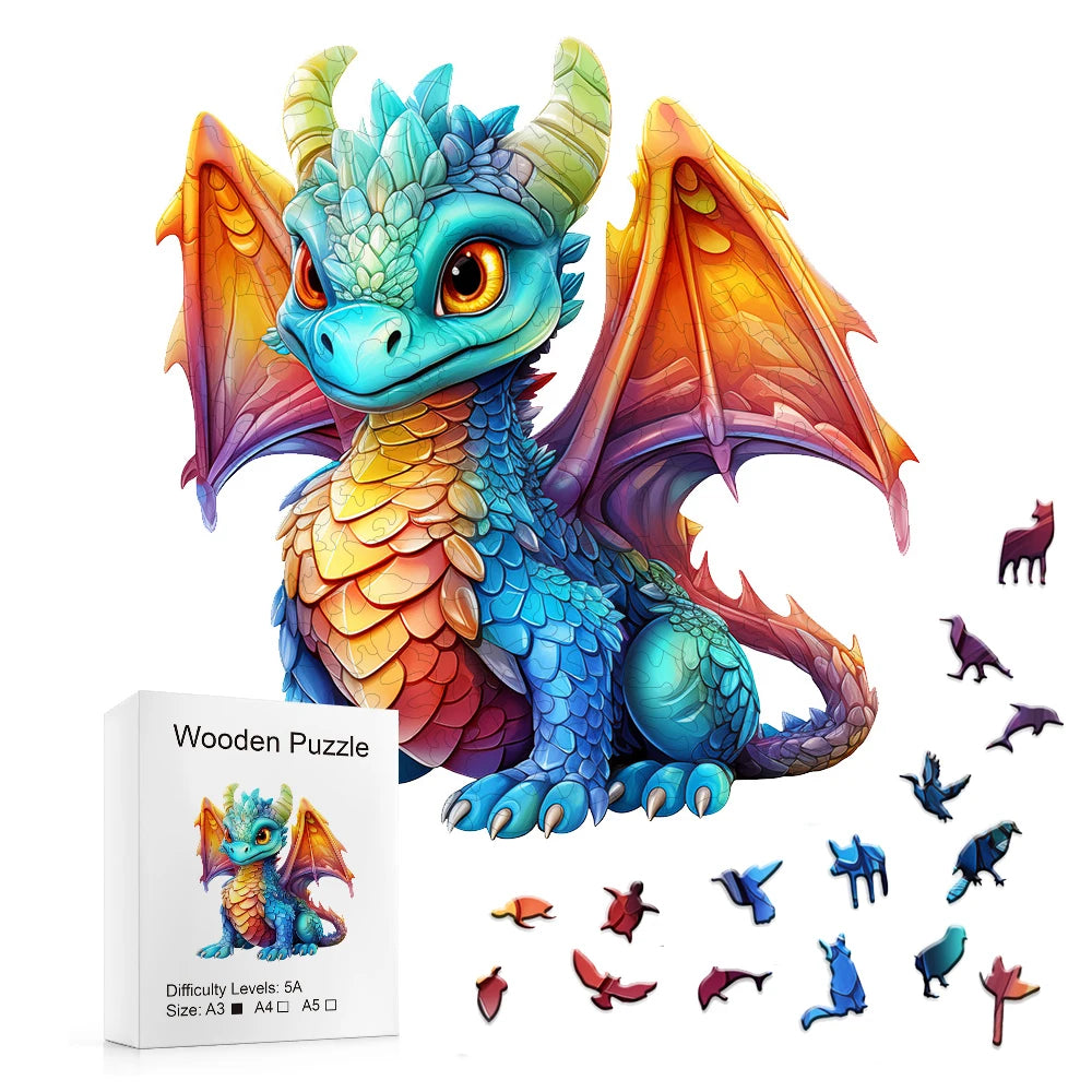 Puzzle bébé dragon courageux