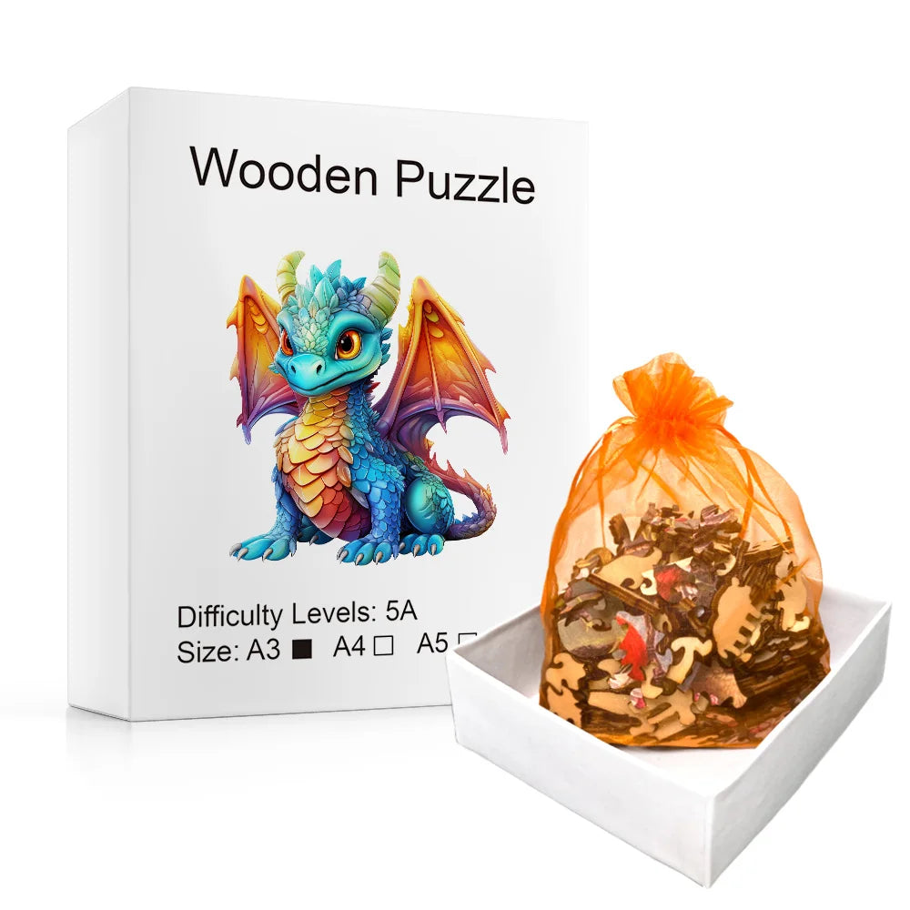 Puzzle bébé dragon courageux