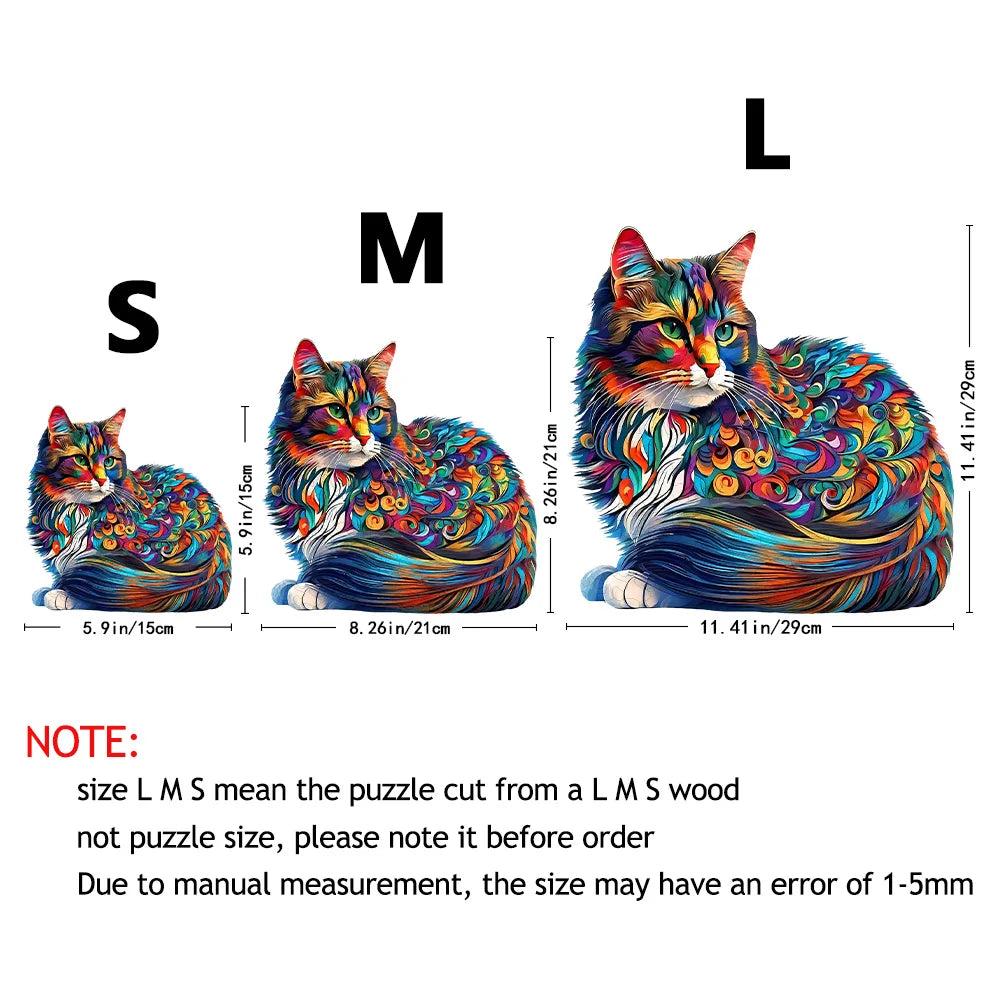 Chat coloré aux pièces en forme d'animaux