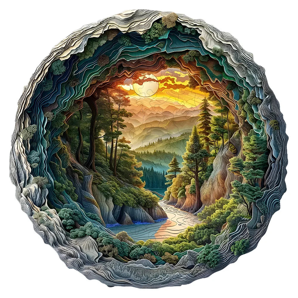 Grotte de forêt aux pièces en forme d'animal