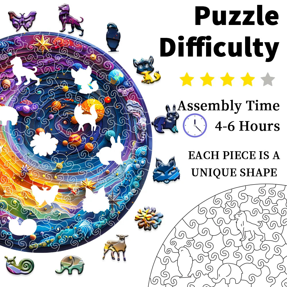 Puzzle rond de l'espace