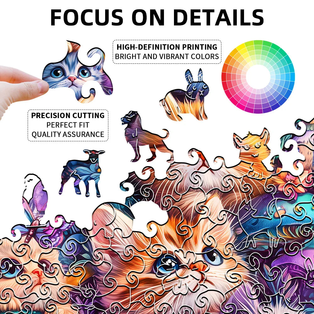 Chats mignons sur des champignons