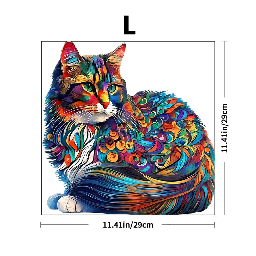 Chat coloré aux pièces en forme d'animaux